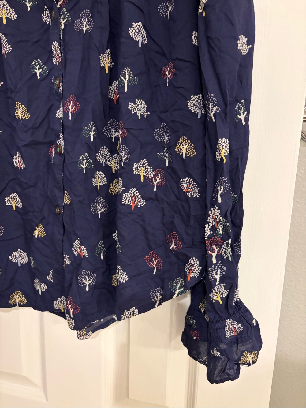 Anthropologie Maeve Frederica Tree Print Blouse Petite 14 - Picture 2 of 8
